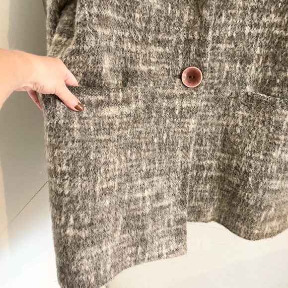 Vintage Women’s Coat Jacket Button down Wool Alpaca Mohair Gray Textured Sz 10 - Picture 6 of 9